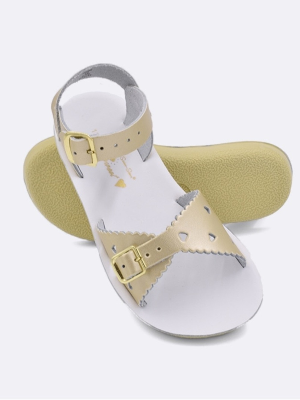 Saltwater (7) Toddler Metallic Gold Buckle Sandals